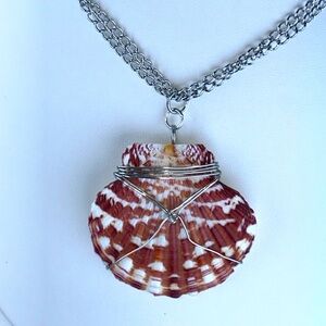 Artisan Handmade Inspirational Handset Shell Double Stainless Steel Necklace